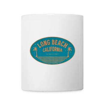 Long Beach California Retro Beach Motif - Mug - white - Front