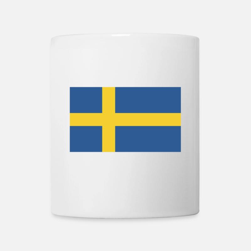 Drapeau national de la Suède - Mug blanc - blanc
