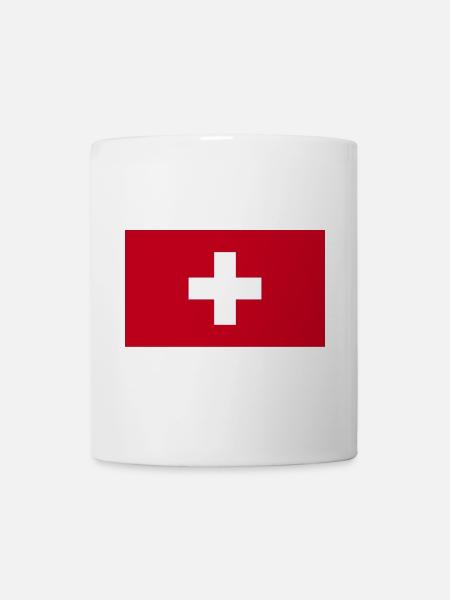 Schweiz National Flagge - Tasse - Weiß