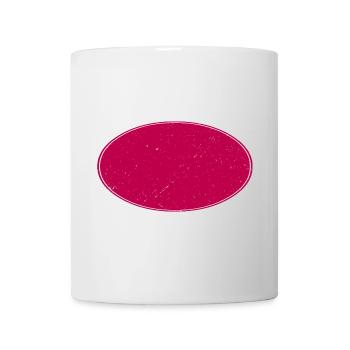 Ovaler Background schmutzig weinrot - Tasse - Weiß - Vorne