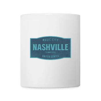 Nashville Vintage Schild Music City - Tasse - Weiß - Vorne