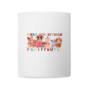 Frohe Weihnachten Partypeople Hunde Geschenk - Tasse - Weiß - Vorne
