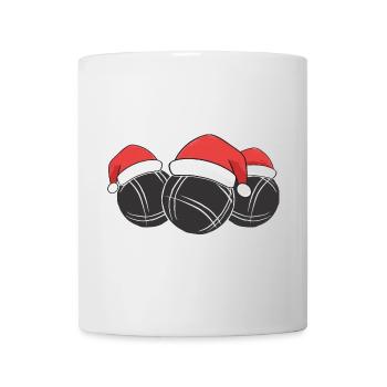 Boule Santa Tenue de pétanque pour Bouler pour boules - Mug blanc - blanc - Devant