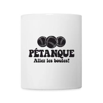 3 Boulekugeln für Bouler Boulekugel Petanque Boule - Tasse - Weiß - Vorne