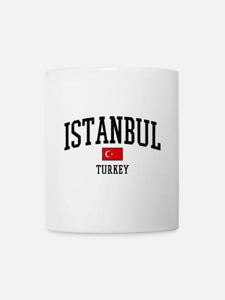 Istanbul Türkei Flaggenmotiv Grafik - Tasse - Weiß