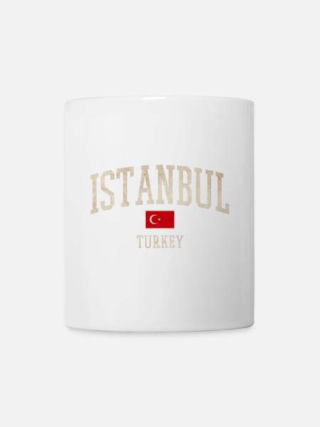 Istanbul Vintage Flaggen Shirt - Tasse - Weiß