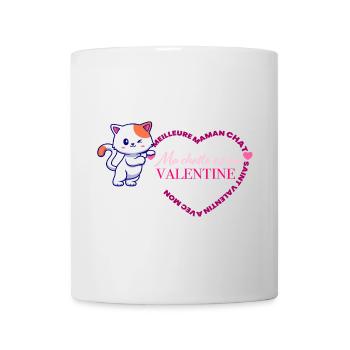 Chat Valentine Coeur Félin - Mug blanc - blanc - Devant
