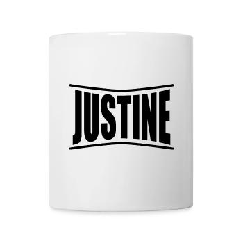 T-Shirt Justine T-Shirt Geschenkidee - Tasse - Weiß - Vorne
