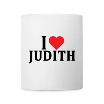 T-Shirt Ich liebe Judith T-Shirt Geschenkidee - Tasse - Weiß - Vorne