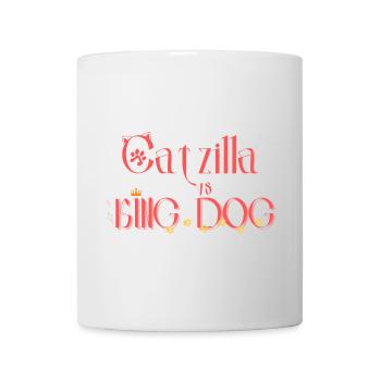 Catzilla vs Roi Chien - Mug blanc - blanc - Devant