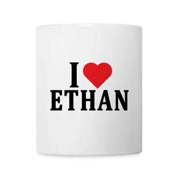 T-Shirt I love Ethan T-Shirt Geschenkidee - Tasse - Weiß - Vorne