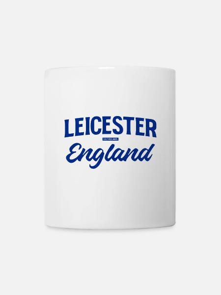Leicester England Script Logo - Tasse - Weiß