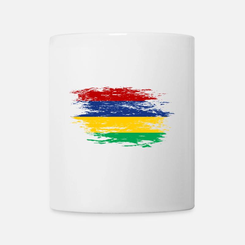 Drapeau mauricien utilisé - Mug blanc - blanc