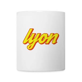 Lyon Retro Lettering Yellow - Mug - white - Front