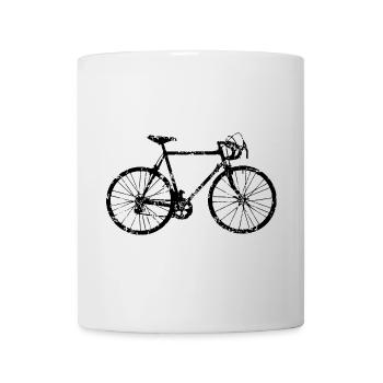 Rennrad (Vintage Schwarz) Fahrrad - Tasse - Weiß - Vorne