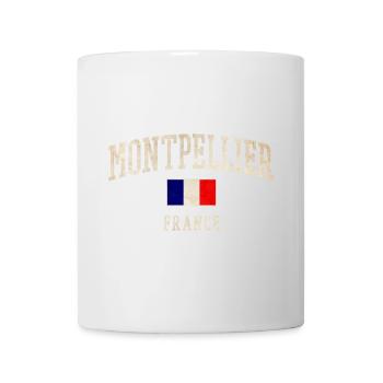 Montpellier Frankreich Vintage Design - Tasse - Weiß - Vorne