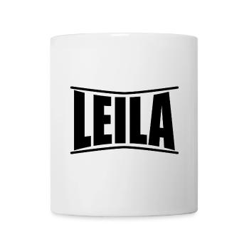 nom t-shirt Leila t-shirt idée cadeau - Mug blanc - blanc - Devant