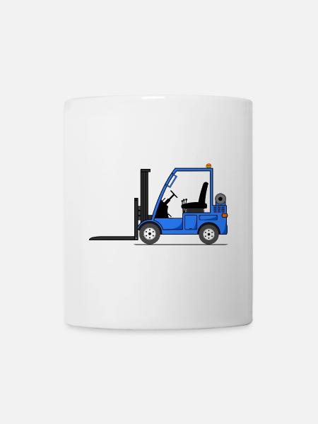 Stapler Gabelstabler Blau - Tasse - Weiß