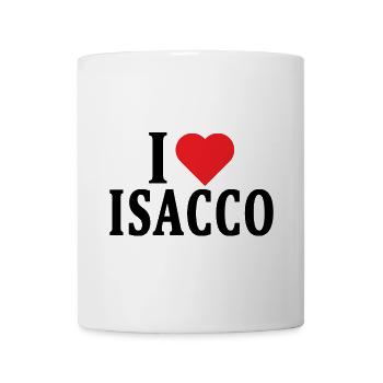 nom t-shirt J’aime Isaac idée cadeau t-shirt - Mug blanc - blanc - Devant