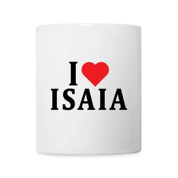 nom t-shirt J’aime Isaia t-shirt idée cadeau - Mug blanc - blanc - Devant