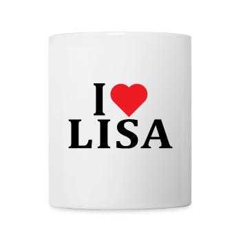 nom t-shirt J’aime Lisa t-shirt idée cadeau - Mug blanc - blanc - Devant