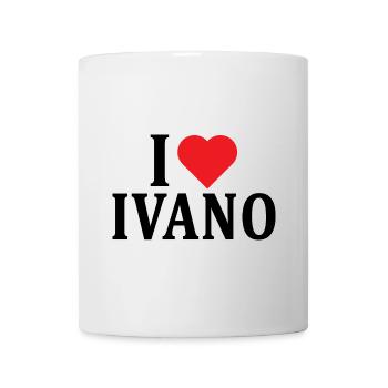 Name T-Shirt I love Ivano Geschenk T-Shirt - Tasse - Weiß - Vorne