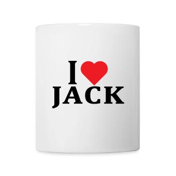 name t-shirt I love Jack t-shirt gift idea - Mug - white - Front