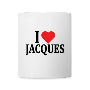 t-shirt J’aime Jacques idée cadeau t-shirt - Mug blanc - blanc - Devant
