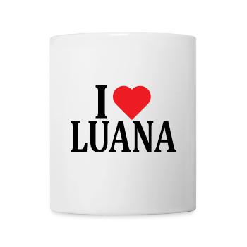 nom t-shirt J’aime Luana idée cadeau t-shirt - Mug blanc - blanc - Devant