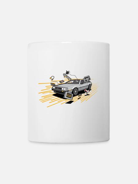 Delorean Oldtimer Youngtimer Retro Future jaune - Mug blanc - blanc
