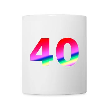 geburtstagsgeschenk, 40 Pinktöne - Tasse - Weiß - Vorne