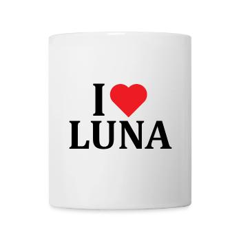 nom t-shirt I love Moon t-shirt idée cadeau - Mug blanc - blanc - Devant