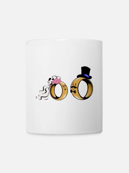 Duo de bagues de mariée Amour - Mug blanc - blanc