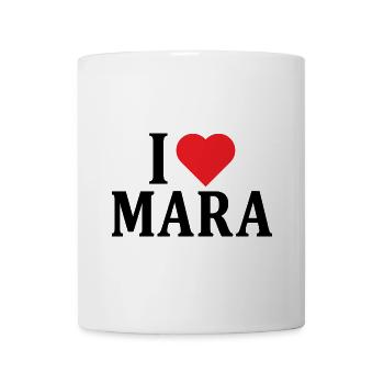 Name T-Shirt I love Mara T-Shirt Geschenkidee - Tasse - Weiß - Vorne