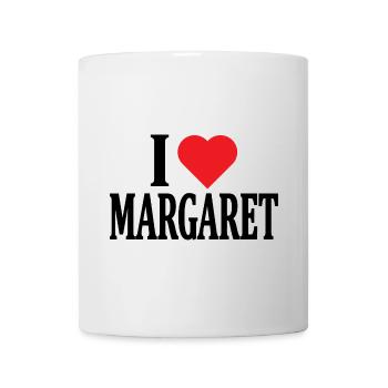 nom du t-shirt J’aime Margaret idée cadeau de t-shirt - Mug blanc - blanc - Devant
