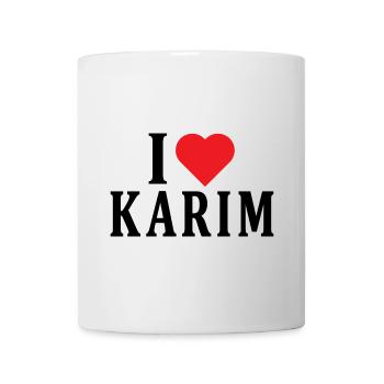 t-shirt name I love Karim t-shirt gift idea - Mug - white - Front