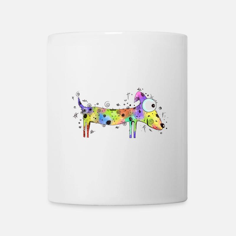 Bunter Hund - Hunderasse, Illustration - Tasse - Weiß