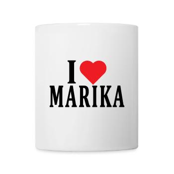 nom du t-shirt J’aime Marika idée cadeau de t-shirt - Mug blanc - blanc - Devant
