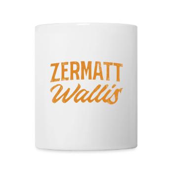 Zermatt Wallis Schriftzug im Vintage-Stil - Tasse - Weiß - Vorne