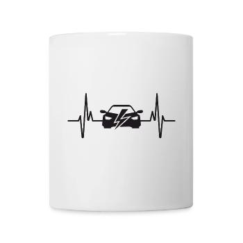 E-Car Heartbeat Outfit for Car Fans Heartbeat - Mug - white - Front