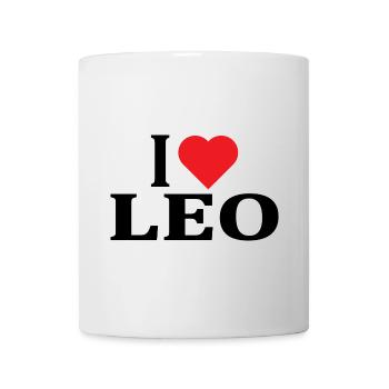 T-Shirt Name I love Leo T-Shirt Geschenkidee - Tasse - Weiß - Vorne