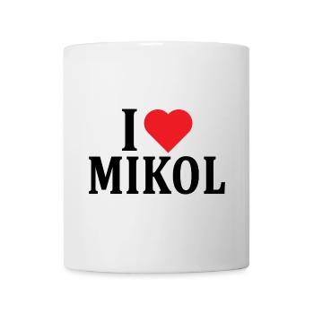 nom du t-shirt J’adore Mikol idée cadeau t-shirt - Mug blanc - blanc - Devant