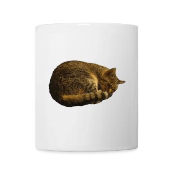 schlafende Katze, tabby motiv, pelzig - Tasse - Weiß - Vorne