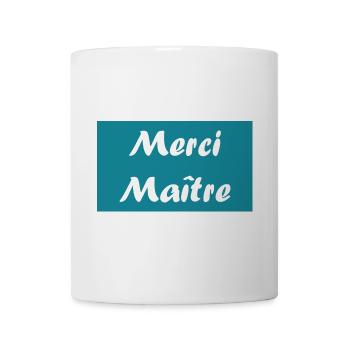 MAÎTRE. MERCI. MERCI MAÎTRE. CADEAU MAÎTRE - Mug blanc - blanc - Devant