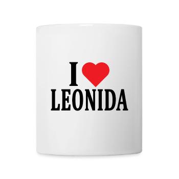 nom du t-shirt J’adore Leonida idée cadeau t-shirt - Mug blanc - blanc - Devant