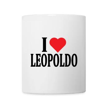 T-Shirt Name I love Leopoldo T-Shirt Geschenkidee - Tasse - Weiß - Vorne