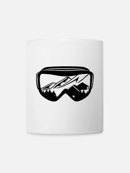Snowboard Brille - Tasse - Weiß