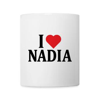 nom du t-shirt J’aime Nadia idée cadeau t-shirt - Mug blanc - blanc - Devant