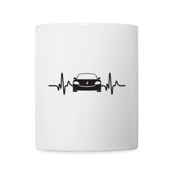 E-Car Heartbeat Outfit for Car Fans Heartbeat - Mug - white - Front