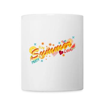 Soleil, été, plaisir et fête. Lettrage d’été - Mug blanc - blanc - Devant